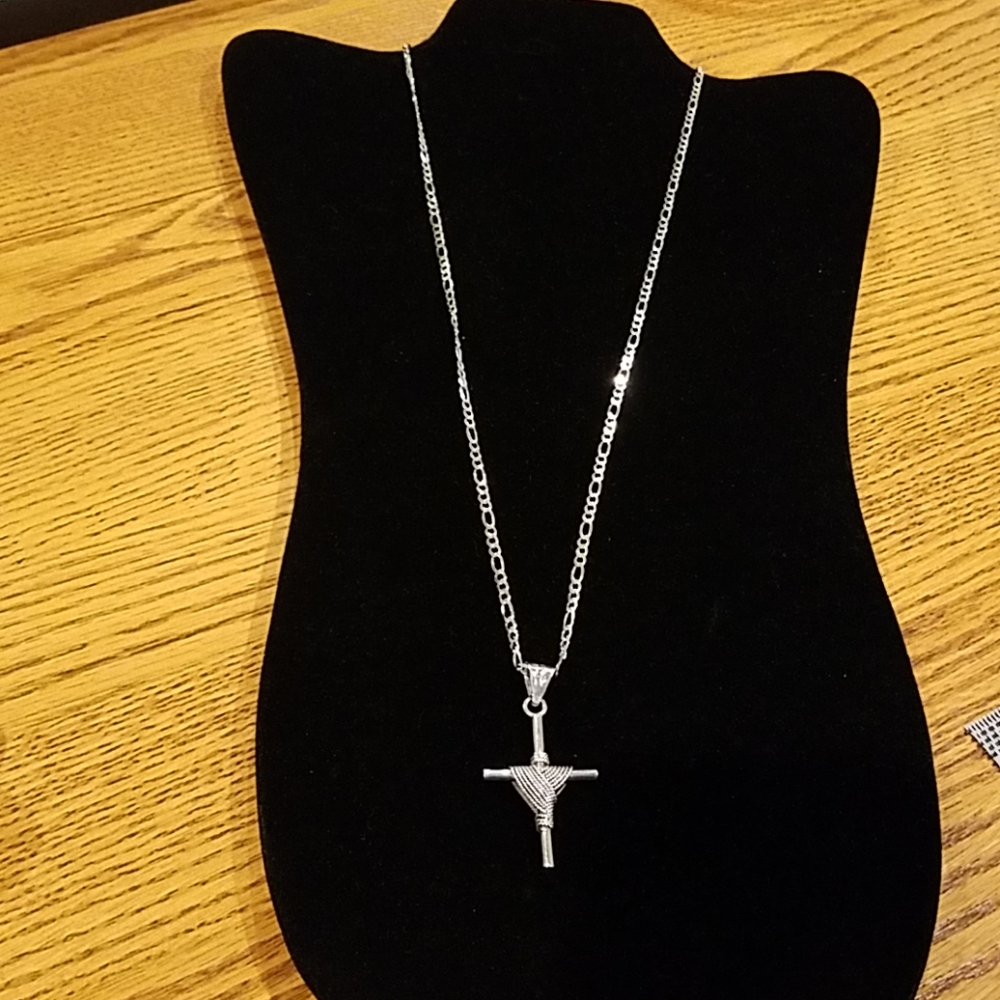 Cross on chain .925 silver new